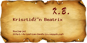 Krisztián Beatrix névjegykártya